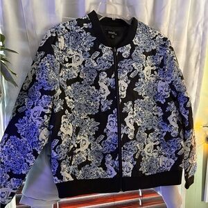 Philosophy Women's Floral Bomber Jacket - Black and White